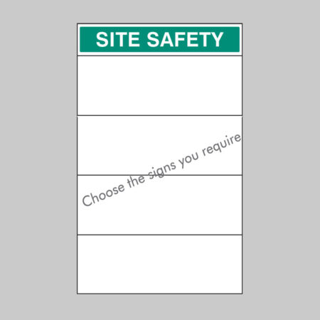 Site safety board 600x900mm 5mm pvc c/w select signs