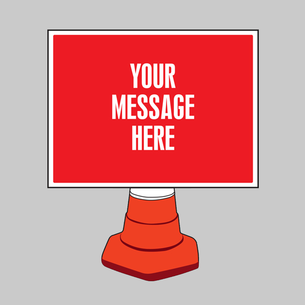 Create Your Own Reflective Cone Sign 600X450Mm 1 Create your own reflective cone sign 600x450mm