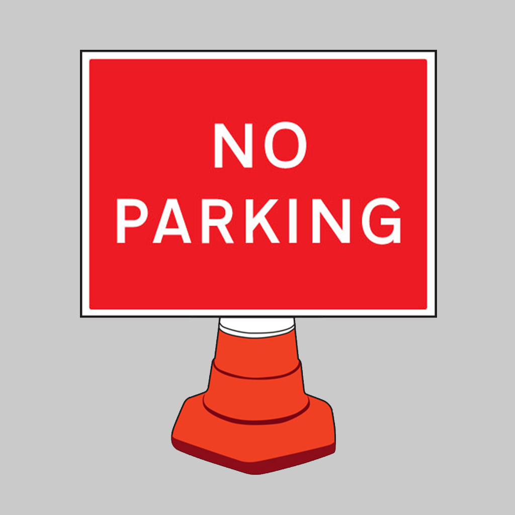 No Parking Reflective Cone Sign 600X450Mm (Cone Not Included) 1 No parking reflective cone sign 600x450mm (cone not included)