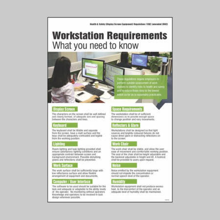Display screen equipment regulations 1992 poster 400x600mm rigid plastic