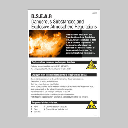DSEAR (dangerous substances & explosive regs) 400x600mm rigid plastic