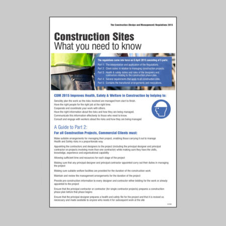 Construction (Design & Management) Regulations 2015 400x600mm rigid plastic