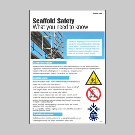 Scaffold safety poster 400x600mm rigid plastic