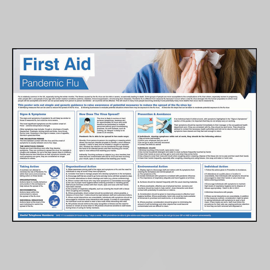 Pandemic Flu Poster 594X420Mm Synthetic Paper 1 Pandemic flu poster 594x420mm synthetic paper