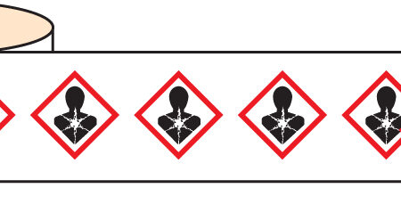 Health Hazard GHS self adhesive labels 50x50mm - 250 per roll