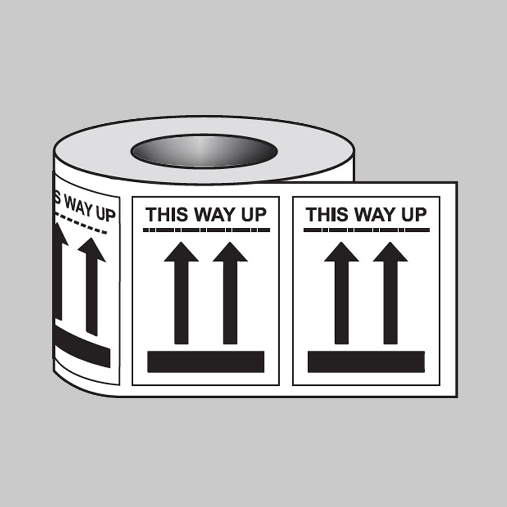 This Way Up Self Adhesive Labels 75X100Mm - 250 Per Roll 1 This way up self adhesive labels 75x100mm - 250 per roll