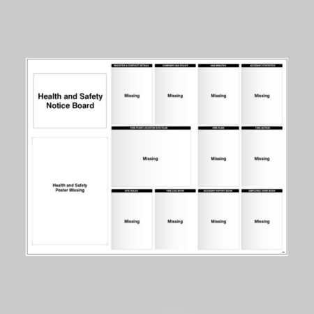Site Notice Board with doc wallets (Health & Safety) 1430x1075 5mm pvc