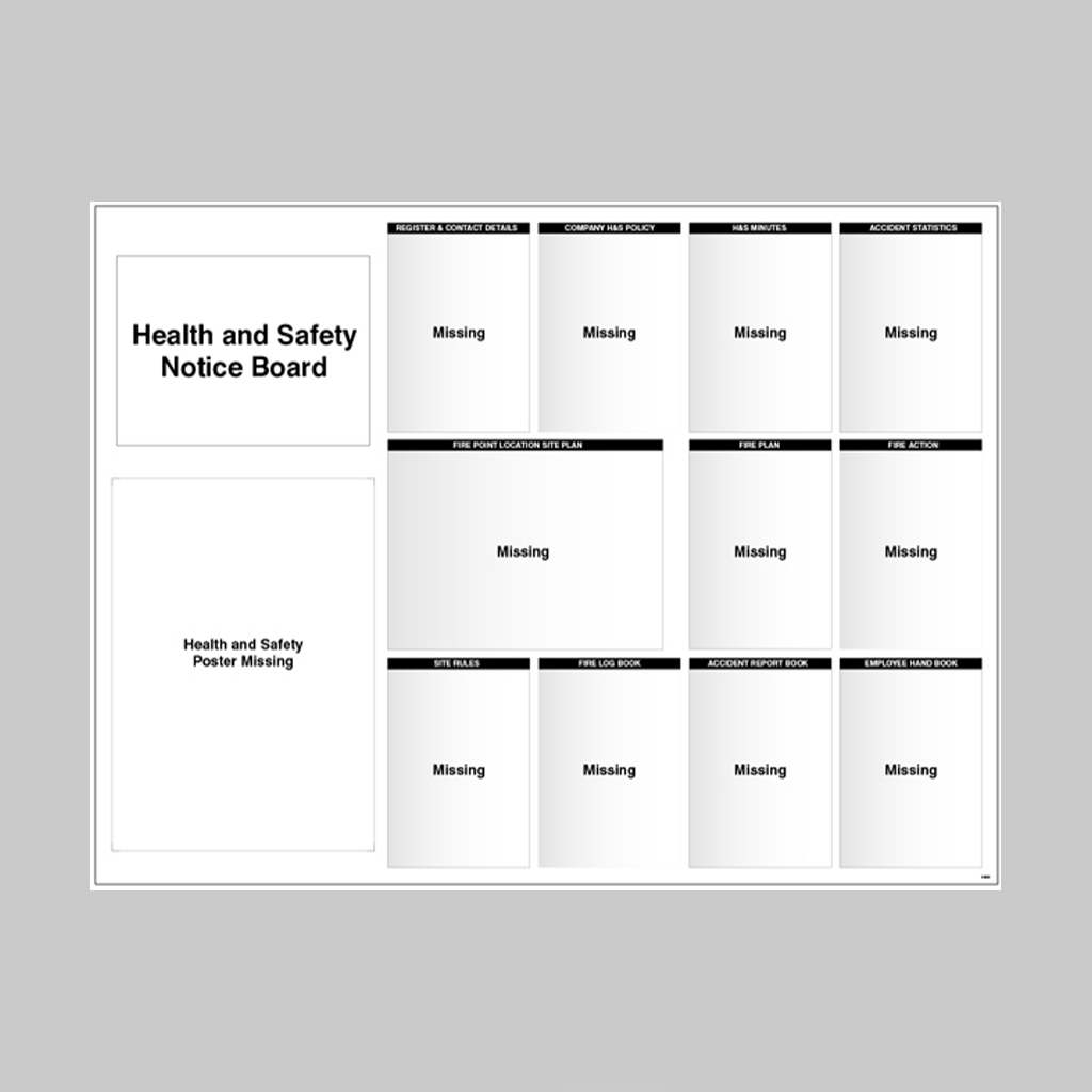 Site Notice Board With Doc Wallets (Health &Amp; Safety) 1430X1075 5Mm Pvc 1 Site notice board with doc wallets (health & safety) 1430x1075 5mm pvc