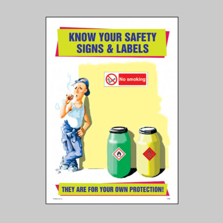 Know your safety signs & labels 510x760mm  synthetic paper