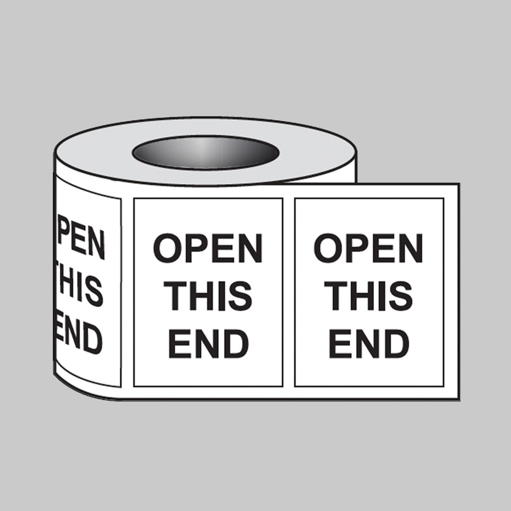 Open This End Self Adhesive Labels 75X100Mm - 250 Per Roll 1 Open this end self adhesive labels 75x100mm - 250 per roll