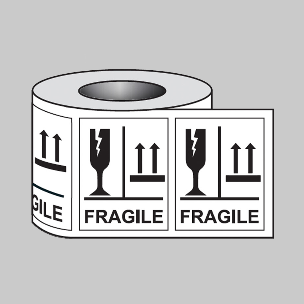 Fragile Glass This Way Up Self Adhesive Labels 75X100Mm - 250 Per Roll 1 Fragile glass this way up self adhesive labels 75x100mm - 250 per roll