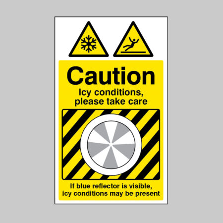Ice Detector Sign 300x500mm (3mm aluminium composite c/w channelling) - Icy conditions