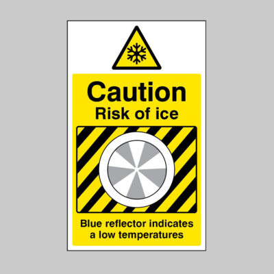 Ice Detector Sign 300x500mm (3mm aluminium composite c/w channelling) - Risk of ice