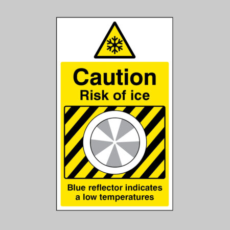 Ice Detector Sign 300x500mm (3mm aluminium composite c/w channelling) - Risk of ice