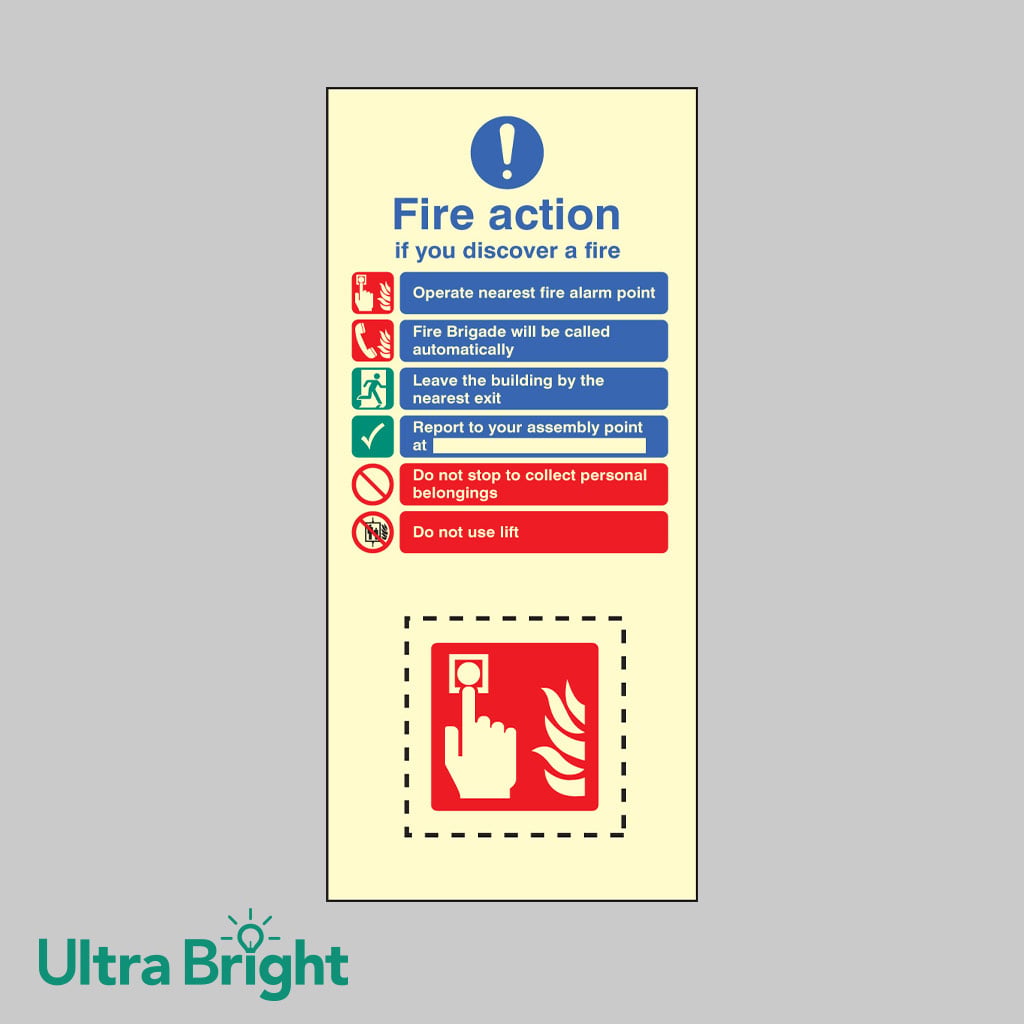 Call Point Easikit Fire Action Set Photoluminescent Self Adhesive Vinyl 150X300Mm 1 Call point easikit fire action set photoluminescent self adhesive vinyl 150x300mm