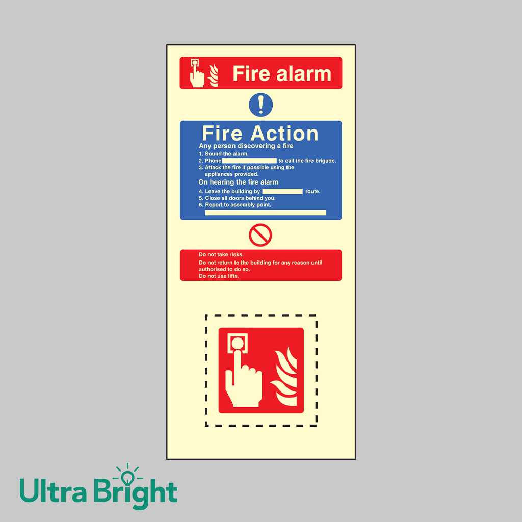 Call Point Easikit Fire Action Set Photoluminescent Self Adhesive Vinyl 150X300Mm 1 Call point easikit fire action set photoluminescent self adhesive vinyl 150x300mm