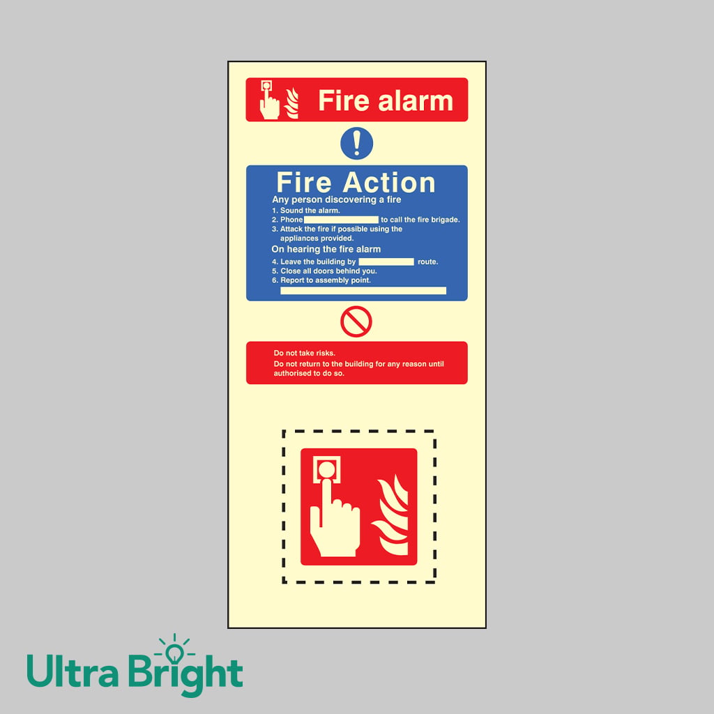 Call Point Easikit Fire Action Set Photoluminescent Self Adhesive Vinyl 150X300Mm 1 Call point easikit fire action set photoluminescent self adhesive vinyl 150x300mm