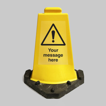 Double sided cone (Custom message) HxW 480x330mm