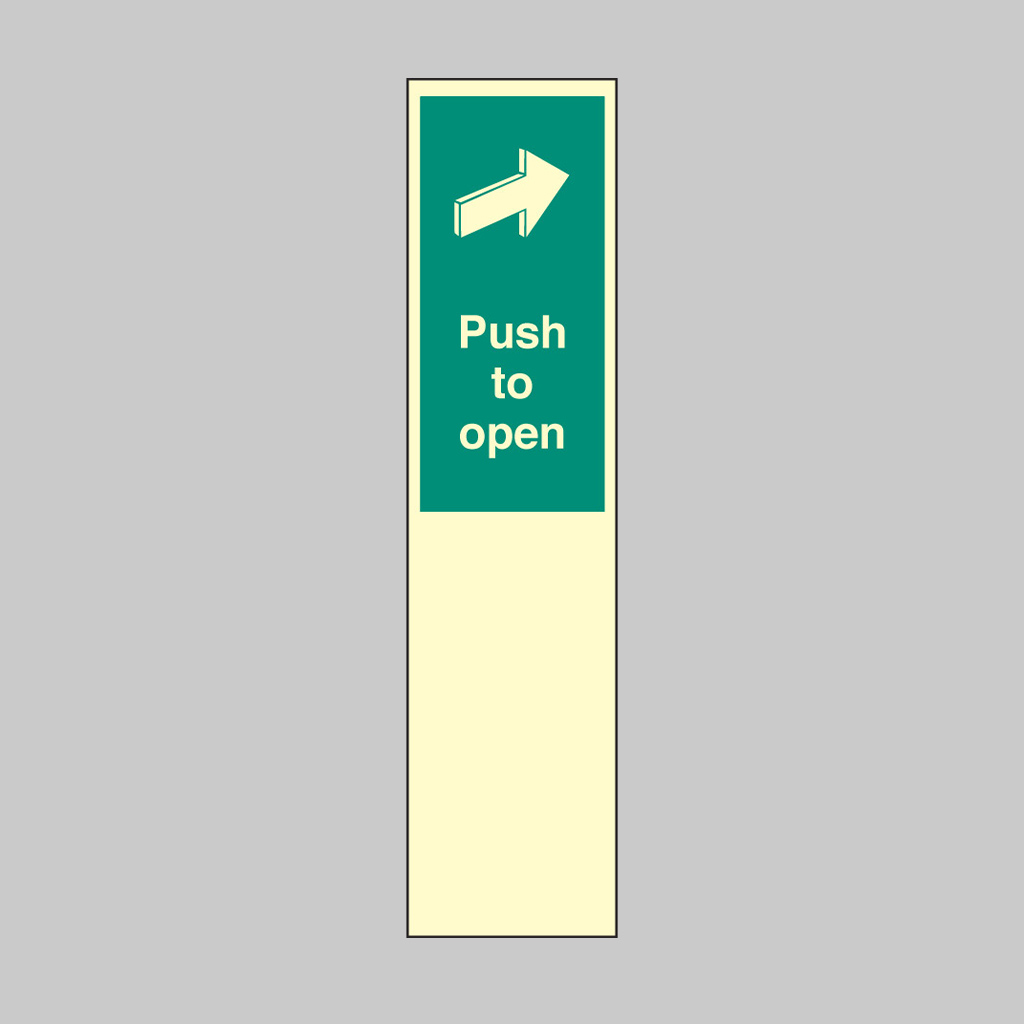 Push To Open 75X300Mm Door Plate Photoluminescent Rigid Plastic 1 Push to open 75x300mm door plate photoluminescent rigid plastic
