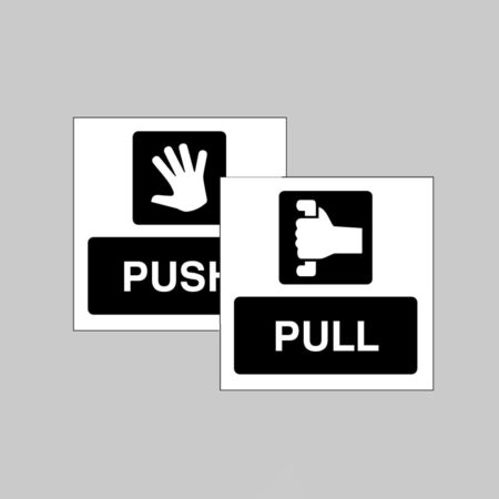 Push / Pull Double sided self adhesive window sticker 150x150mm