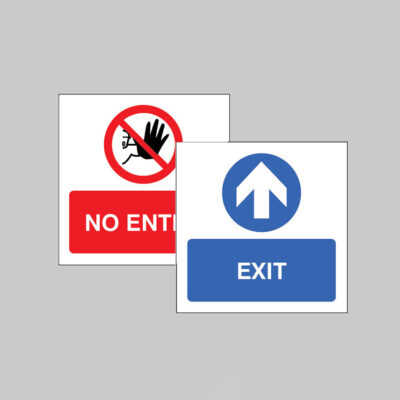 Exit / No entry Double sided self adhesive window sticker 150x150mm