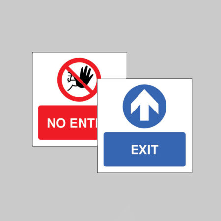 Exit / No entry Double sided self adhesive window sticker 150x150mm