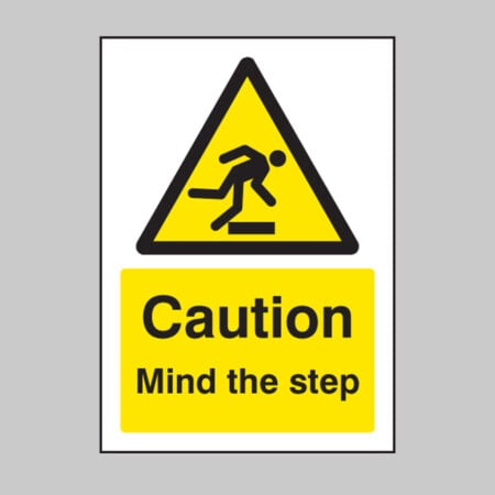 Caution mind the step A5 rigid plastic