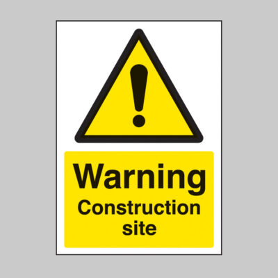 Warning construction site A4 rigid plastic