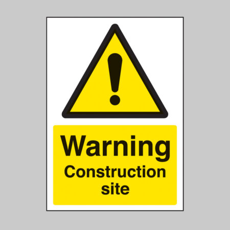 Warning construction site A4 rigid plastic