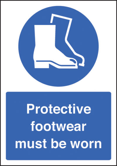 Protective footwear must be worn  A4 rigid plastic
