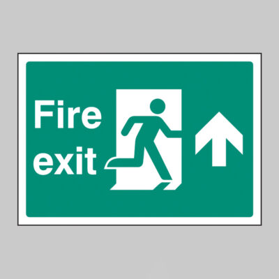 Fire exit up  A4 rigid plastic