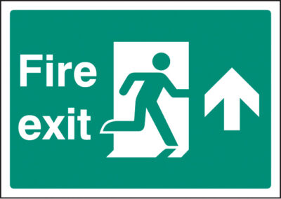 Fire exit up A4 self adhesive vinyl