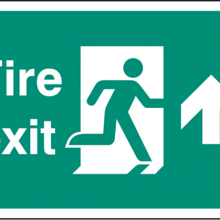 Fire exit up A4 self adhesive vinyl