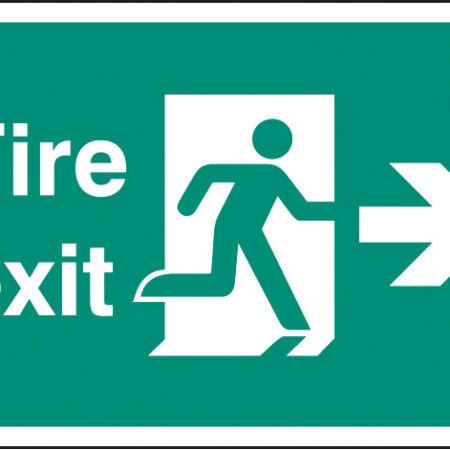 Fire exit right A4 self adhesive vinyl