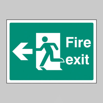 Fire exit left  A4 rigid plastic