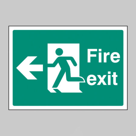 Fire exit left  A4 rigid plastic