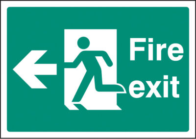 Fire exit left A4 self adhesive vinyl