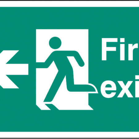 Fire exit left A4 self adhesive vinyl