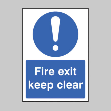 Fire exit keep clear  A4 rigid plastic