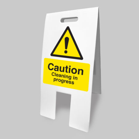 Caution cleaning in progress (self standing folding sign)