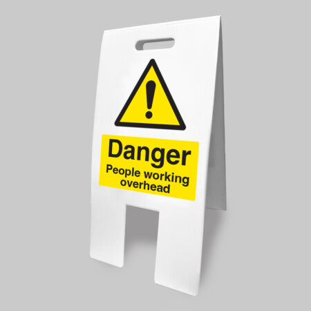 Men working overhead (self standing folding sign)