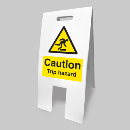 Caution trip hazard (self standing folding sign)