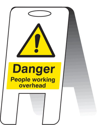 Danger people working overhead (self standing folding sign)