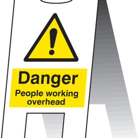 Danger people working overhead (self standing folding sign)