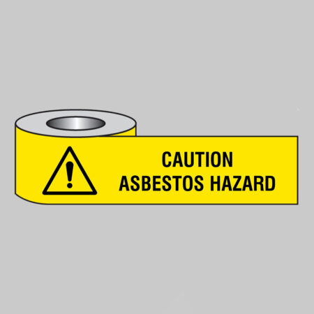 Caution asbestos hazard barrier tape 250m x 75mm non-adhesive polythene