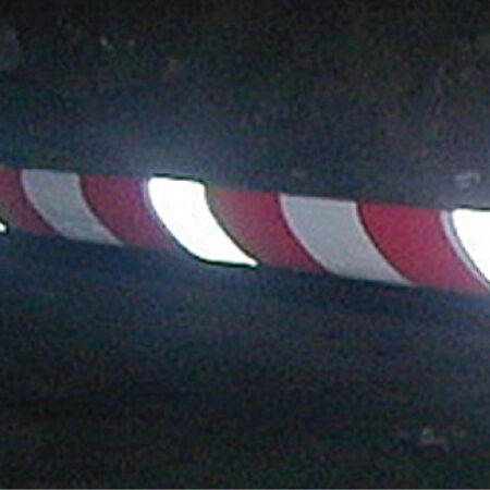 Reflective red & white non-adhesive barrier tape 75mmx250m