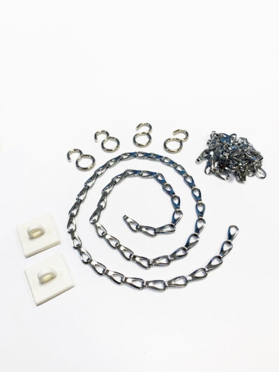 Chain Suspension Kit (chrome)- 2x500mm chain, 4x hooks & 2x ceiling clips