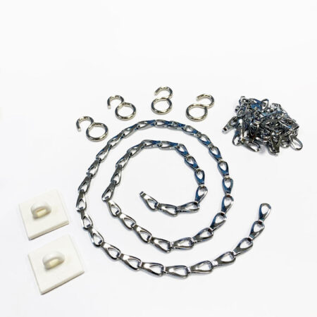 Chain Suspension Kit (chrome)- 2x500mm chain, 4x hooks & 2x ceiling clips