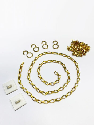 Chain Suspension Kit (brass)- 2x500mm chain, 4x hooks & 2x ceiling clips