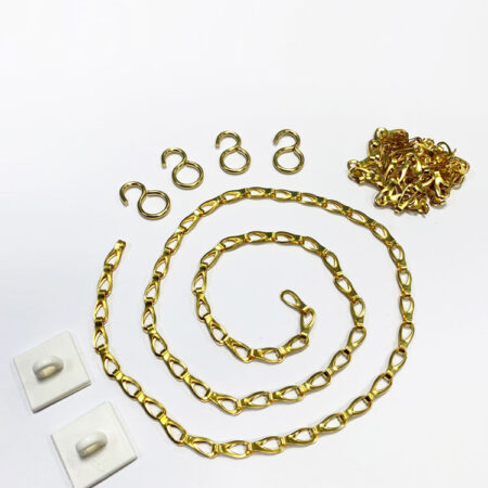 Chain Suspension Kit (brass)- 2x500mm chain, 4x hooks & 2x ceiling clips